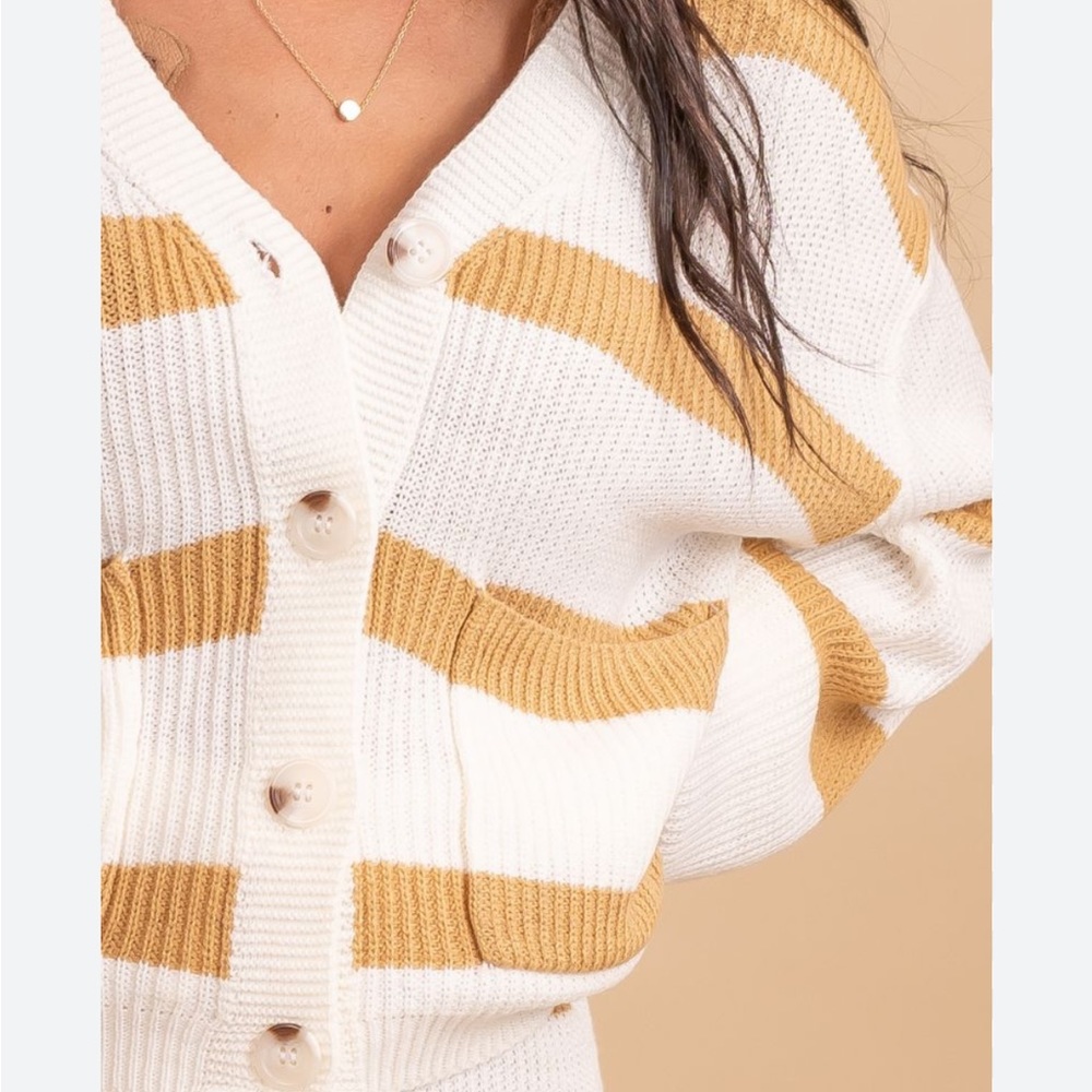 Cozy life striped cardigan sweater